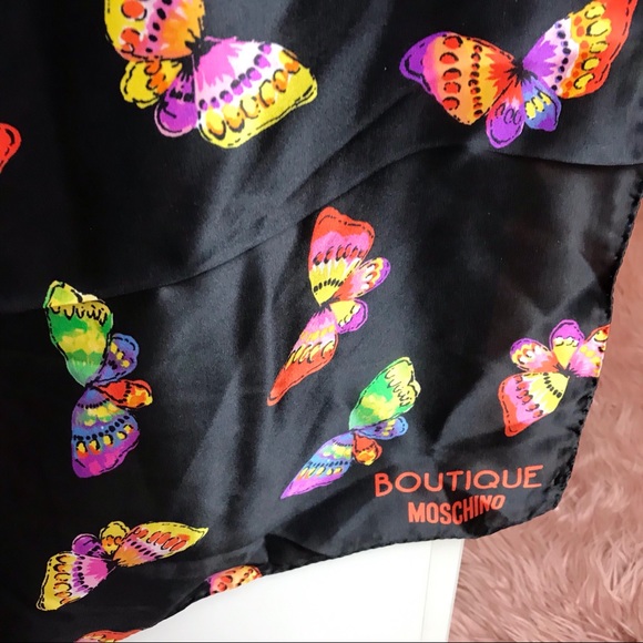 Moschino Boutique Silk Scarf Butterflies - Picture 3 of 6